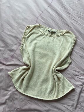 St. John knits cream knit crotchet top!!!